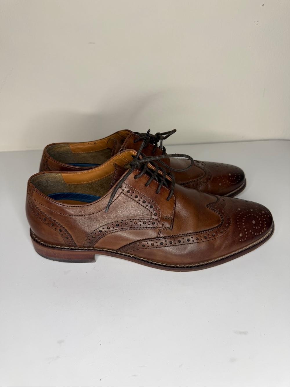 Florsheim Only Macy's Men's 11588 200 Size 8.5D Brown Wingtip Dress Shoes